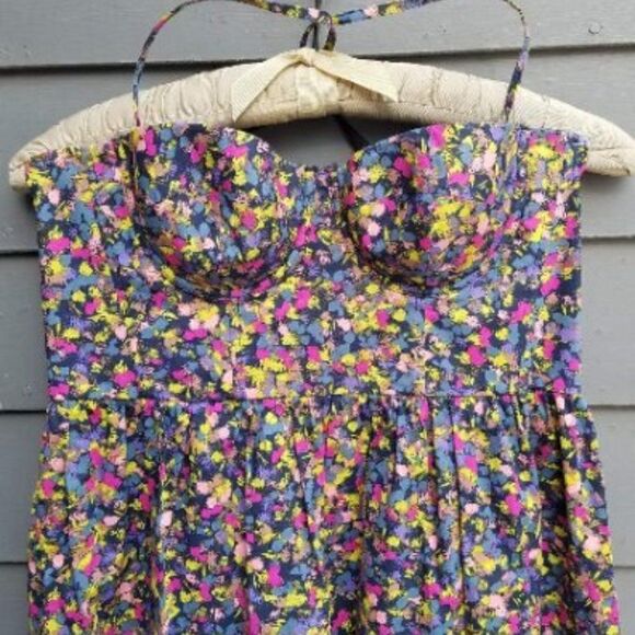 Moda Int'l Colorful Floral Spaghetti Strap Dress size 6 - Picture 6 of 6